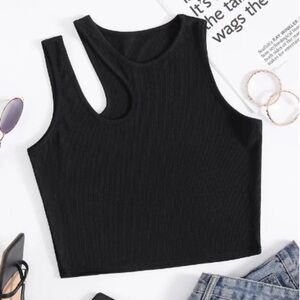 American Eagle Outfitters Black Ribbed Crop Top